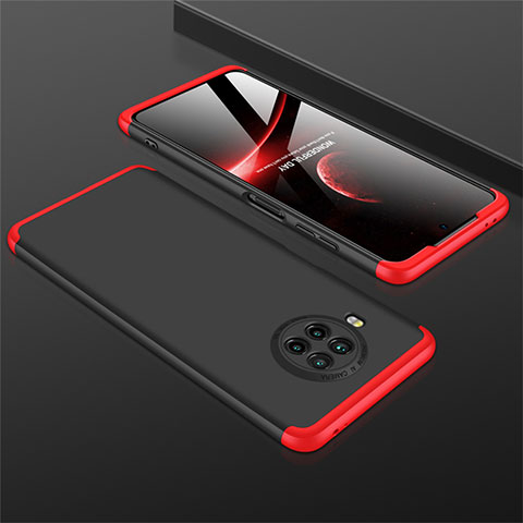 Coque Plastique Mat Protection Integrale 360 Degres Avant et Arriere Etui Housse M01 pour Xiaomi Mi 10i 5G Rouge et Noir