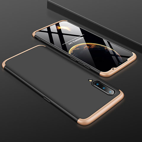 Coque Plastique Mat Protection Integrale 360 Degres Avant et Arriere Etui Housse M01 pour Xiaomi Mi A3 Lite Or et Noir