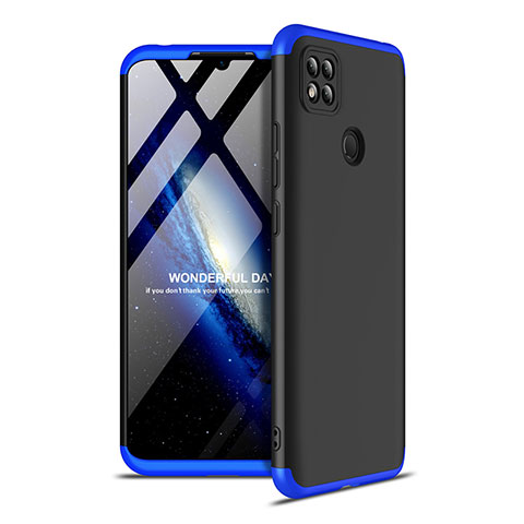 Coque Plastique Mat Protection Integrale 360 Degres Avant et Arriere Etui Housse M01 pour Xiaomi Redmi 9 India Bleu et Noir