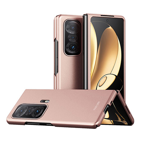 Coque Plastique Mat Protection Integrale 360 Degres Avant et Arriere Etui Housse P01 pour Huawei Honor Magic V 5G Or Rose