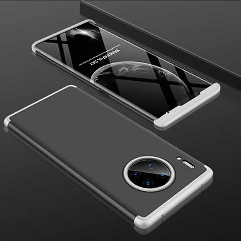 Coque Plastique Mat Protection Integrale 360 Degres Avant et Arriere Etui Housse P01 pour Huawei Mate 30 Argent et Noir