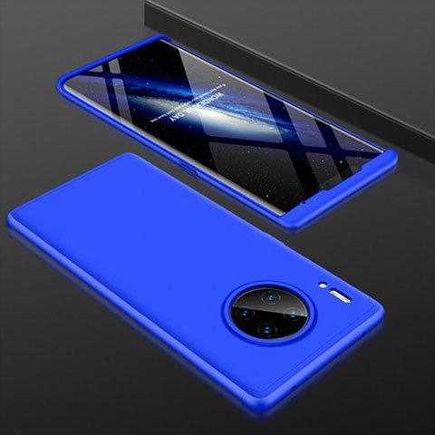 Coque Plastique Mat Protection Integrale 360 Degres Avant et Arriere Etui Housse P01 pour Huawei Mate 30 Bleu