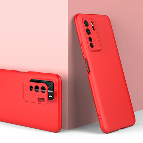 Coque Plastique Mat Protection Integrale 360 Degres Avant et Arriere Etui Housse P01 pour Huawei Nova 7 SE 5G Rouge