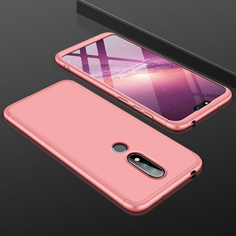 Coque Plastique Mat Protection Integrale 360 Degres Avant et Arriere Etui Housse P01 pour Nokia 6.1 Plus Or Rose