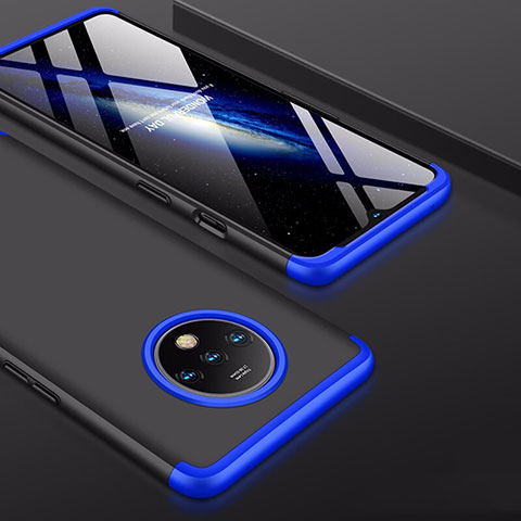 Coque Plastique Mat Protection Integrale 360 Degres Avant et Arriere Etui Housse P01 pour OnePlus 7T Bleu et Noir