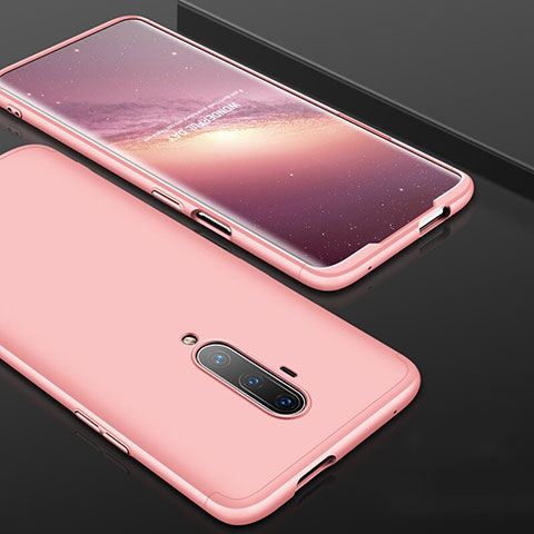 Coque Plastique Mat Protection Integrale 360 Degres Avant et Arriere Etui Housse P01 pour OnePlus 7T Pro Or Rose