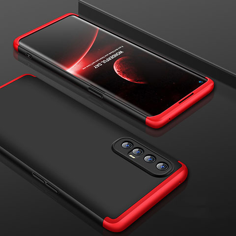 Coque Plastique Mat Protection Integrale 360 Degres Avant et Arriere Etui Housse P01 pour Oppo Find X2 Neo Rouge et Noir