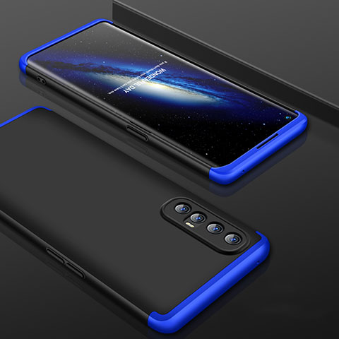 Coque Plastique Mat Protection Integrale 360 Degres Avant et Arriere Etui Housse P01 pour Oppo Reno3 Pro Bleu et Noir