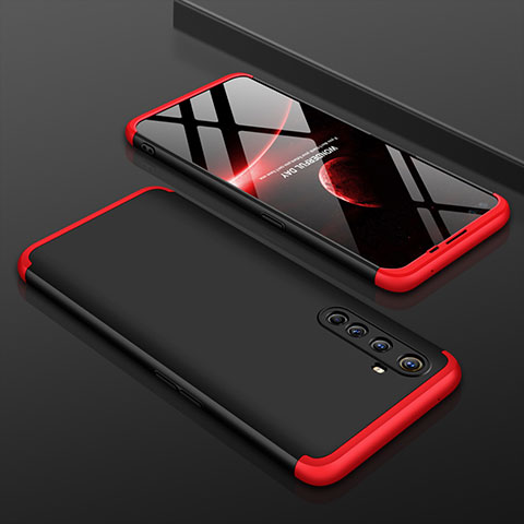 Coque Plastique Mat Protection Integrale 360 Degres Avant et Arriere Etui Housse P01 pour Realme X50 Pro 5G Rouge et Noir