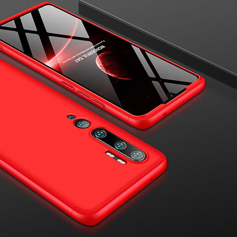 Coque Plastique Mat Protection Integrale 360 Degres Avant et Arriere Etui Housse P01 pour Xiaomi Mi Note 10 Pro Rouge