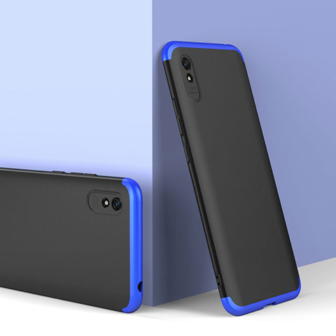 Coque Plastique Mat Protection Integrale 360 Degres Avant et Arriere Etui Housse P01 pour Xiaomi Redmi 9i Bleu et Noir