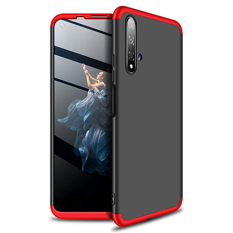 Coque Plastique Mat Protection Integrale 360 Degres Avant et Arriere Etui Housse P02 pour Huawei Honor 20S Rouge et Noir