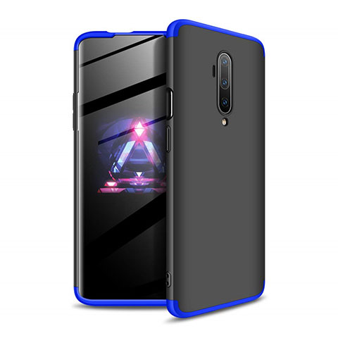 Coque Plastique Mat Protection Integrale 360 Degres Avant et Arriere Etui Housse P02 pour OnePlus 7T Pro Bleu et Noir