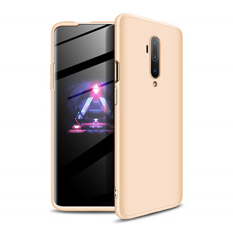 Coque Plastique Mat Protection Integrale 360 Degres Avant et Arriere Etui Housse P02 pour OnePlus 7T Pro Or