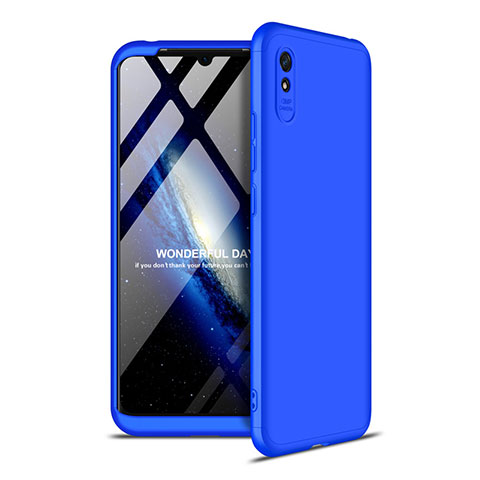 Coque Plastique Mat Protection Integrale 360 Degres Avant et Arriere Etui Housse P02 pour Xiaomi Redmi 9A Bleu