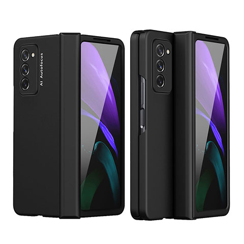 Coque Plastique Mat Protection Integrale 360 Degres Avant et Arriere Etui Housse P03 pour Samsung Galaxy Z Fold2 5G Noir