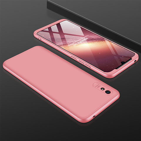 Coque Plastique Mat Protection Integrale 360 Degres Avant et Arriere Etui Housse P03 pour Xiaomi Redmi 9A Or Rose