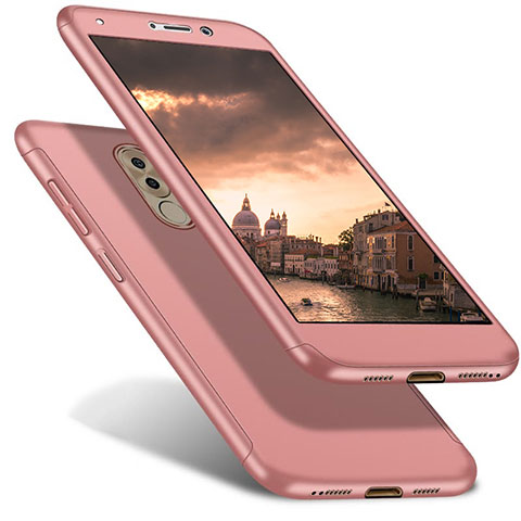 Coque Plastique Mat Protection Integrale 360 Degres Avant et Arriere Etui Housse pour Huawei GR5 (2017) Or Rose