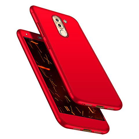 Coque Plastique Mat Protection Integrale 360 Degres Avant et Arriere Etui Housse pour Huawei GR5 (2017) Rouge