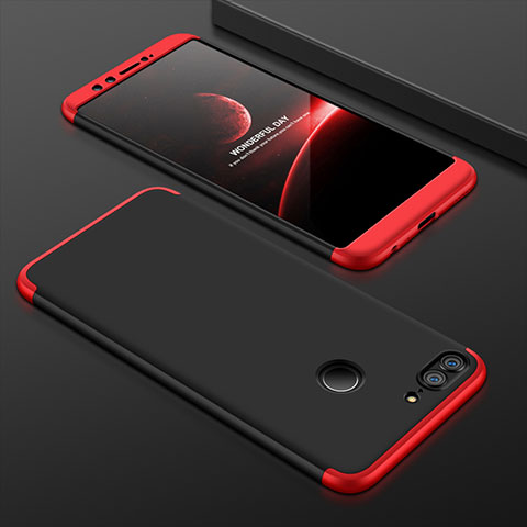 Coque Plastique Mat Protection Integrale 360 Degres Avant et Arriere Etui Housse pour Huawei Honor 9 Lite Rouge et Noir