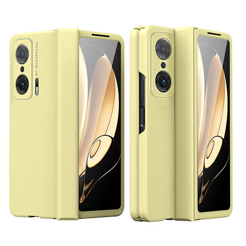 Coque Plastique Mat Protection Integrale 360 Degres Avant et Arriere Etui Housse pour Huawei Honor Magic V 5G Jaune