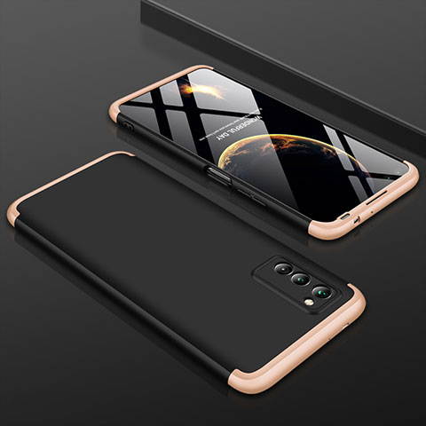 Coque Plastique Mat Protection Integrale 360 Degres Avant et Arriere Etui Housse pour Huawei Honor V30 Pro 5G Or et Noir