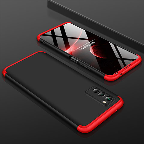 Coque Plastique Mat Protection Integrale 360 Degres Avant et Arriere Etui Housse pour Huawei Honor V30 Pro 5G Rouge et Noir