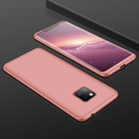 Coque Plastique Mat Protection Integrale 360 Degres Avant et Arriere Etui Housse pour Huawei Mate 20 Pro Or Rose