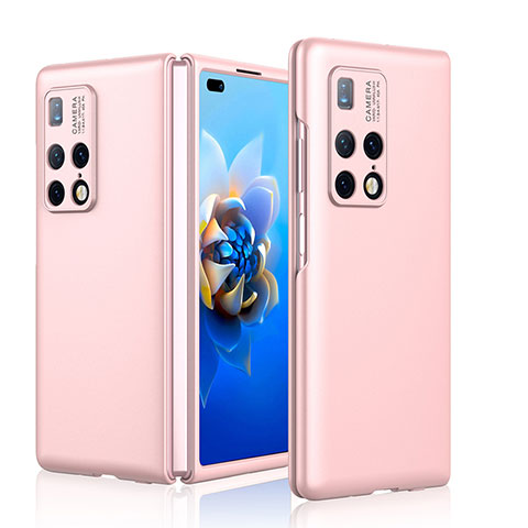 Coque Plastique Mat Protection Integrale 360 Degres Avant et Arriere Etui Housse pour Huawei Mate X2 Rose