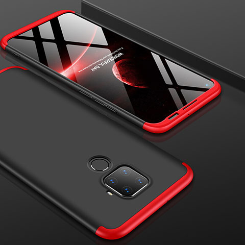 Coque Plastique Mat Protection Integrale 360 Degres Avant et Arriere Etui Housse pour Huawei Nova 5z Rouge et Noir