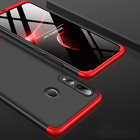 Coque Plastique Mat Protection Integrale 360 Degres Avant et Arriere Etui Housse pour Huawei P Smart+ Plus (2019) Rouge et Noir