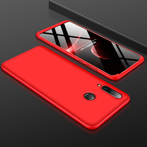 Coque Plastique Mat Protection Integrale 360 Degres Avant et Arriere Etui Housse pour Huawei P30 Lite New Edition Rouge