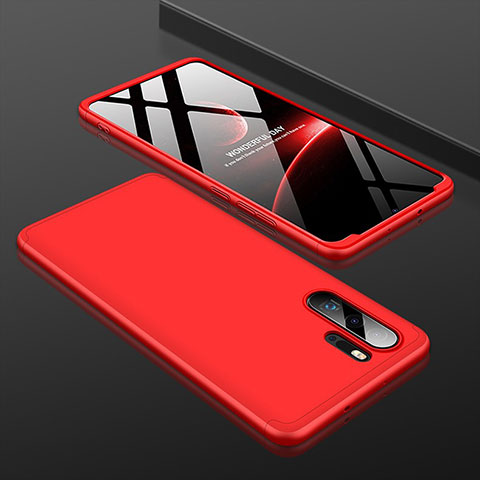 Coque Plastique Mat Protection Integrale 360 Degres Avant et Arriere Etui Housse pour Huawei P30 Pro Rouge