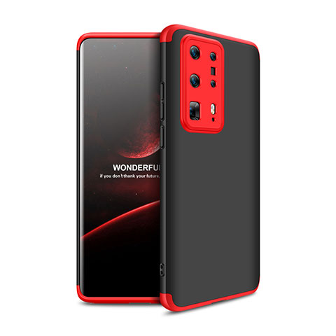 Coque Plastique Mat Protection Integrale 360 Degres Avant et Arriere Etui Housse pour Huawei P40 Pro+ Plus Rouge et Noir