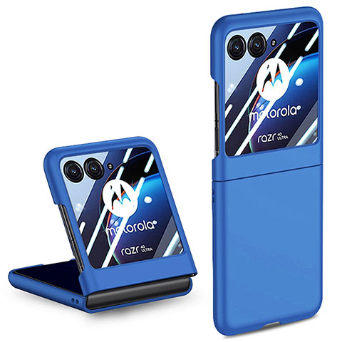 Coque Plastique Mat Protection Integrale 360 Degres Avant et Arriere Etui Housse pour Motorola Moto Razr 40 Ultra 5G Bleu