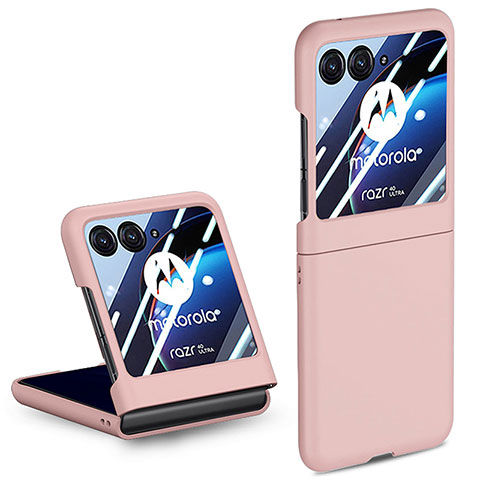 Coque Plastique Mat Protection Integrale 360 Degres Avant et Arriere Etui Housse pour Motorola Moto Razr 40 Ultra 5G Or Rose