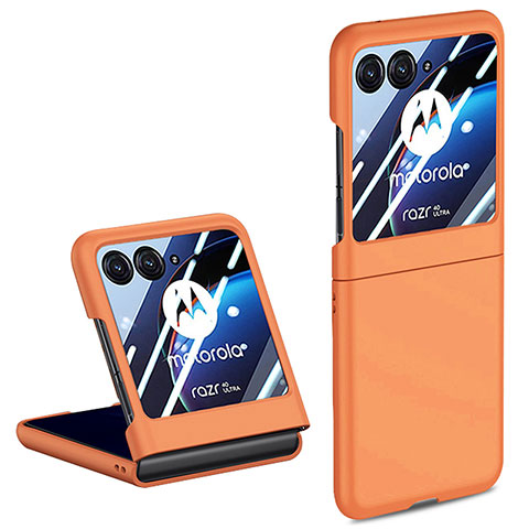 Coque Plastique Mat Protection Integrale 360 Degres Avant et Arriere Etui Housse pour Motorola Moto Razr 40 Ultra 5G Orange