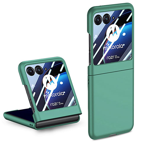 Coque Plastique Mat Protection Integrale 360 Degres Avant et Arriere Etui Housse pour Motorola Moto Razr 40 Ultra 5G Vert