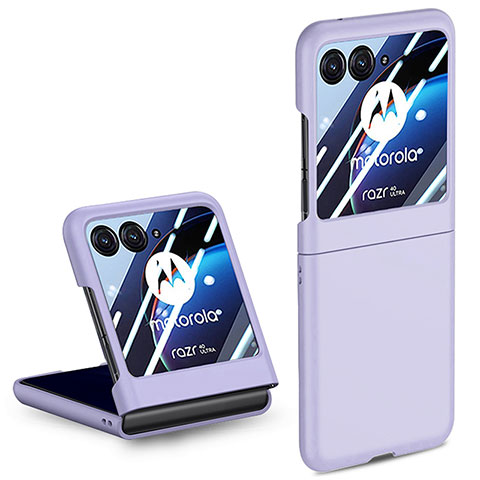 Coque Plastique Mat Protection Integrale 360 Degres Avant et Arriere Etui Housse pour Motorola Moto Razr 40 Ultra 5G Violet