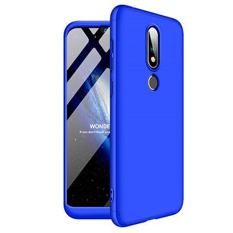 Coque Plastique Mat Protection Integrale 360 Degres Avant et Arriere Etui Housse pour Nokia 6.1 Plus Bleu