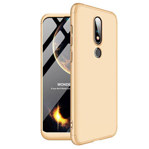 Coque Plastique Mat Protection Integrale 360 Degres Avant et Arriere Etui Housse pour Nokia 6.1 Plus Or