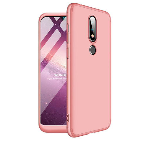 Coque Plastique Mat Protection Integrale 360 Degres Avant et Arriere Etui Housse pour Nokia 6.1 Plus Or Rose