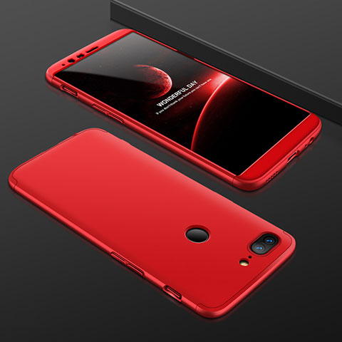 Coque Plastique Mat Protection Integrale 360 Degres Avant et Arriere Etui Housse pour OnePlus 5T A5010 Rouge