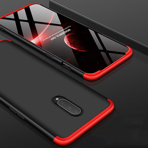 Coque Plastique Mat Protection Integrale 360 Degres Avant et Arriere Etui Housse pour OnePlus 7 Pro Rouge et Noir