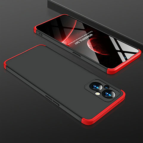 Coque Plastique Mat Protection Integrale 360 Degres Avant et Arriere Etui Housse pour OnePlus Nord N20 5G Rouge et Noir