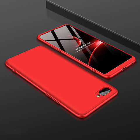 Coque Plastique Mat Protection Integrale 360 Degres Avant et Arriere Etui Housse pour Oppo A12e Rouge