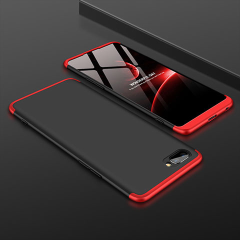 Coque Plastique Mat Protection Integrale 360 Degres Avant et Arriere Etui Housse pour Oppo A5 Rouge et Noir