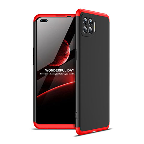 Coque Plastique Mat Protection Integrale 360 Degres Avant et Arriere Etui Housse pour Oppo A93 Rouge et Noir