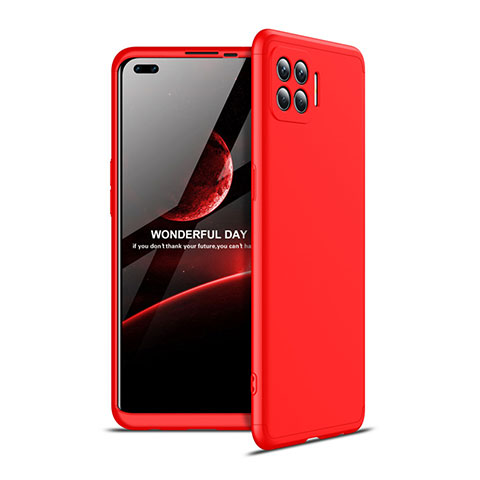 Coque Plastique Mat Protection Integrale 360 Degres Avant et Arriere Etui Housse pour Oppo F17 Pro Rouge