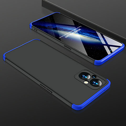 Coque Plastique Mat Protection Integrale 360 Degres Avant et Arriere Etui Housse pour Oppo F21 Pro 5G Bleu et Noir